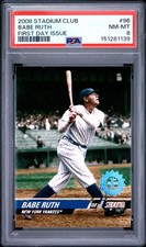 2008 STADIUM CLUB FIRST DAY ISSUE #96 BABE RUTH PSA 8