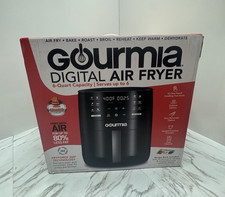Gourmia 6 Quart Digital Air Fryer with Guided Cooking and Easy Clean, Black,