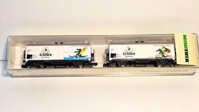 SET OF 2 ''LEDERER PREMIUM'' DB VINTAGE V MINITRIX BEER CARS 13917 (H347)