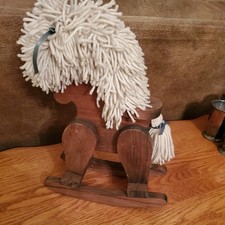 VINTAGE WOODEN ROCKING HORSE 1980S 13x10 Beautiful Horse