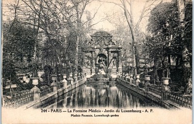 Vintage 1910s Postcard Paris Médicis Fountain Jardin du Luxembourg France Europe