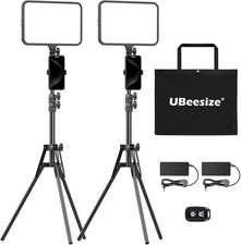 2 Pack LED Video Light Kit, Photography Lighting, 13" Studio Lights with 65" Tri