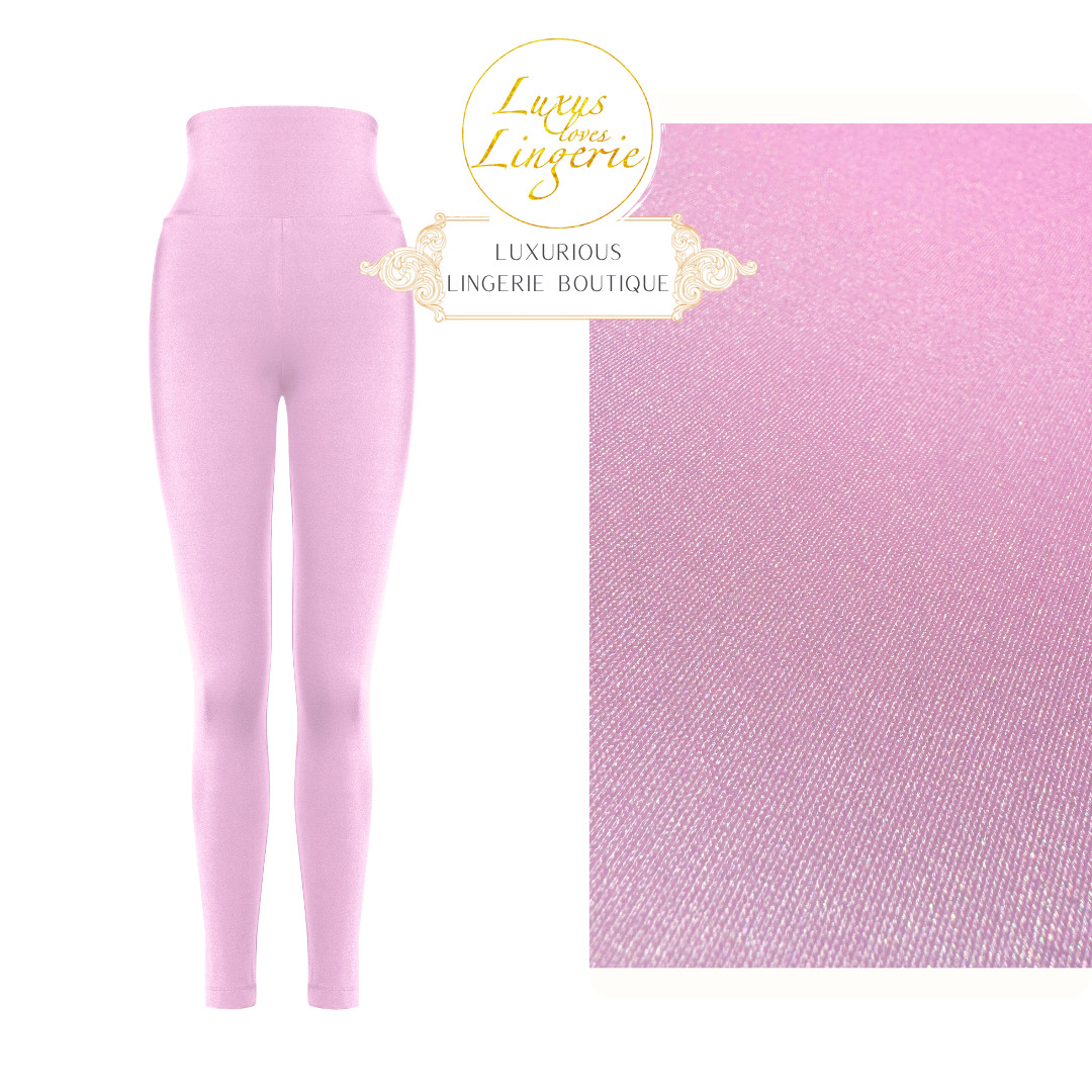 The Workout Leggings Wolford XS Prisma Pink Glitter Shine Pants Sport Yoga