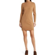 Madewell Long Sleeve Woold Blend Rib Mini Sweater Dress US Women's L New