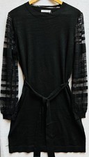 Blue Orchid women’s Medium Knit Sweater black cocktail dress sheer sleeve Soft