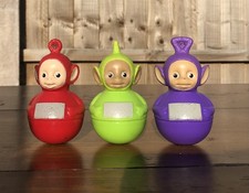 Teletubbies Tinky Winky, Dipsy & Po Weebles figures, bbc, 2015 Hasbro