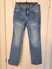 Girls Cat Jack Straight Stretch Jeans Sz 12 W Zip Snap Closure Adjust Waist
