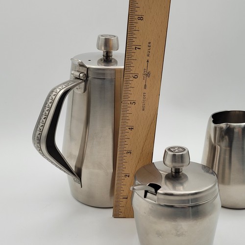 RARE Vintage REGAL 18-8 Stainless Steel Japan Coffee Tea Serving Set Inlaid - Picture 20 of 22