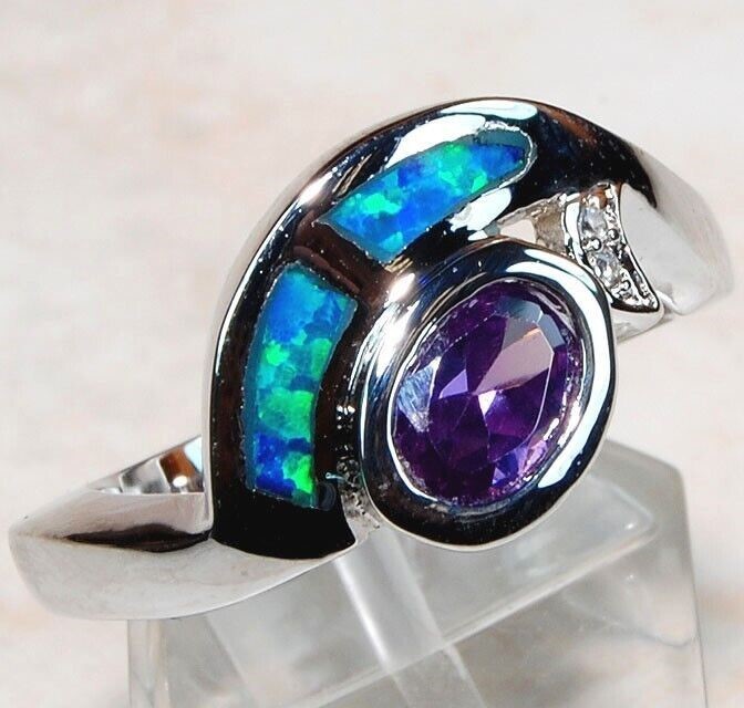 1CT Amethyst 925 Solid Sterling Silver Ring Jewelry Sz 8 AB4