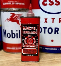 Vintage Marvel Lubricating Oil Can 4oz Oiler Nearly Full