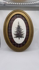 Christmas Tree Plaid Oval Wood Wall Decor Ralph Lauren Style Viral Hobby Lobby
