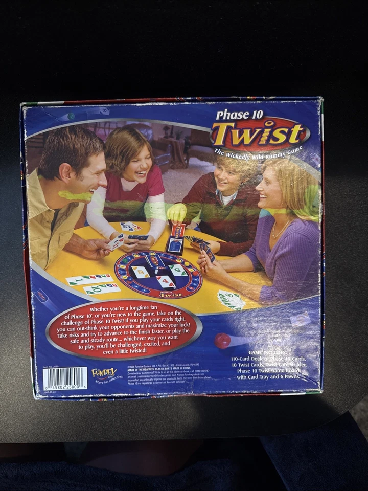 Phase 10 Twist Board Game Rummy Card Game Mattel 2008 Near Complete Missing 3 Pc - Image 2 of 4
