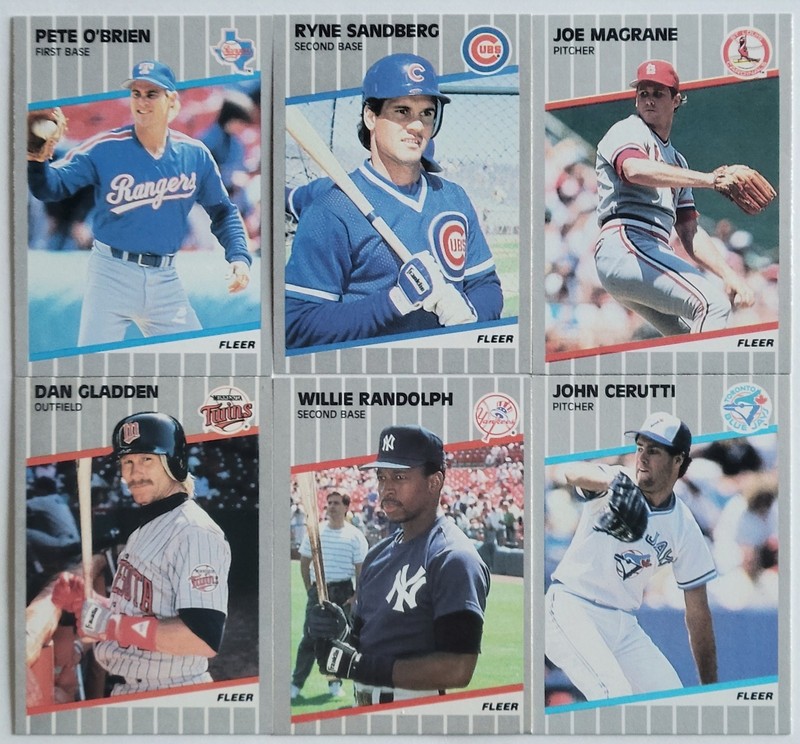 6 Card Lot- 1989 Fleer ⚾️ Cards (See Photos & Description For Card Info)