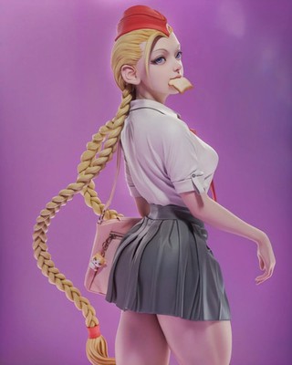 3D Printed 16K Resin Cammy | King Of Fighters | Fan Made Statue | 1:6 UNPAINTED
