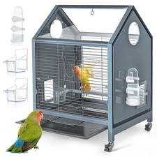 Acrylic Bird Cage, 25 inch Medium Parrot Cage for Parakeet Cockatiel Conure L...