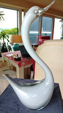 XL Große schwere Glas Statue - Schwan - MURA...