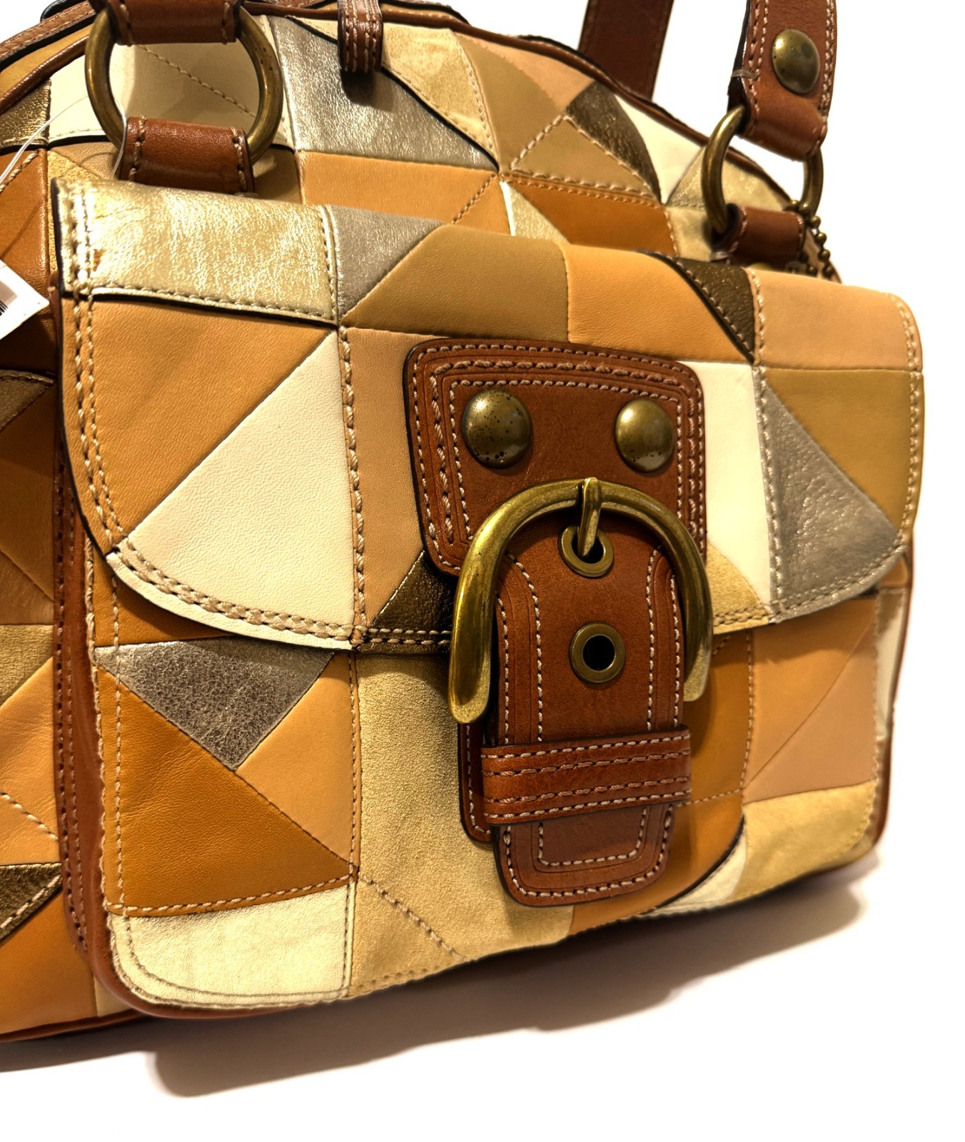 NWT COACH VINTAGE Y2K SOHO GEOMETRIC QUILTED LEATHER BOWL SATCHEL BAG 11921 RARE image 6