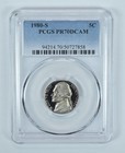 1980-S Jefferson Nickel PR70 DCAM PCGS Blue Label *1445 — photo 1