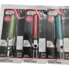 Star Wars Luke Skywalker Lightsaber Light Up Bubble Wand Toy SET OF 3 