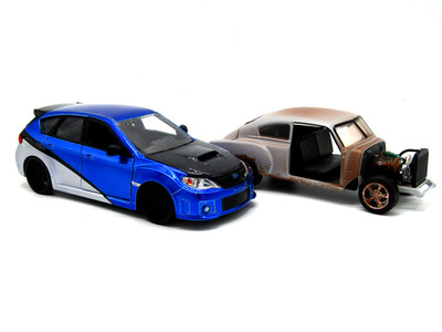 Jada 1/24 Fast And Furious Brians Subaru Impreza WRX STI  & Doms Chevy Fleetline
