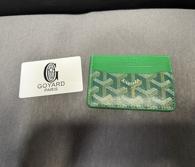Goyard Damen Kartenmäppchen grün Canvas/Leder Logo-Muster Designer