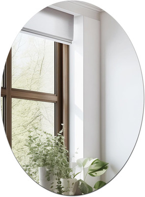 Frameless 16x12 Inch Oval Wall Mirror - HD Reflection for Home Decor