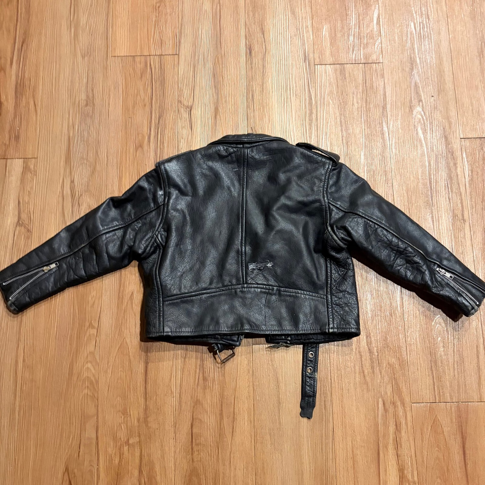 Jafrum Basic Biker black leather motorcycle jacket - image 3