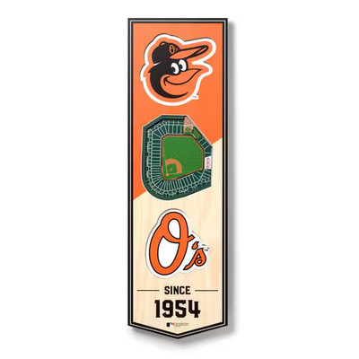 MLB Baltimore Orioles 6 In. X 19 In. 3D Stadium Banner-Oriole Park at Camden Yar