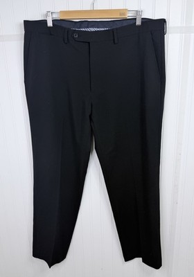 Nautica Dress Pants 40x30 black Lightweight Flat Front Stretch Career Office
