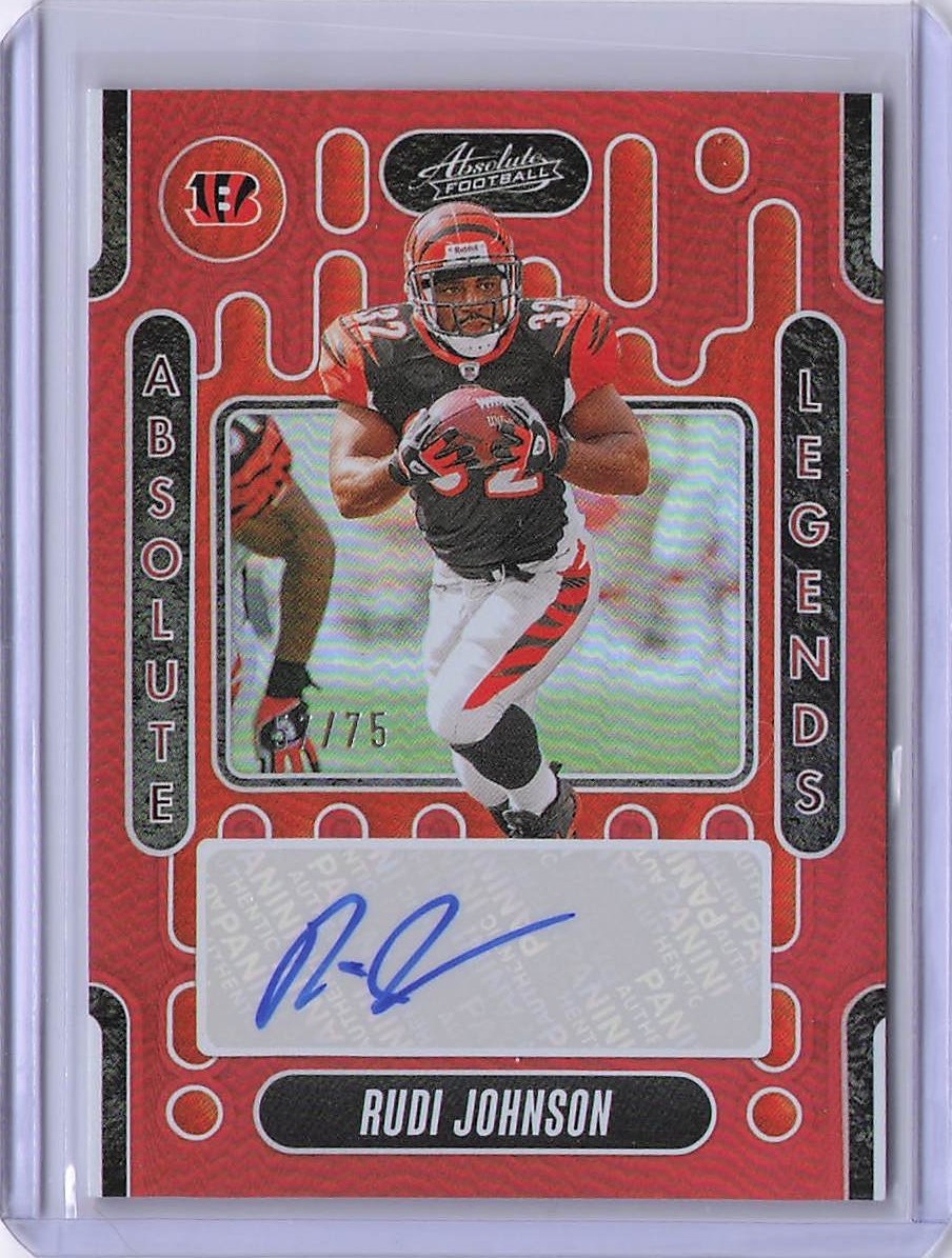 2024 Panini Absolute Legends Signatures Rudi Johnson Red /75 🔥 Bengals SP Auto