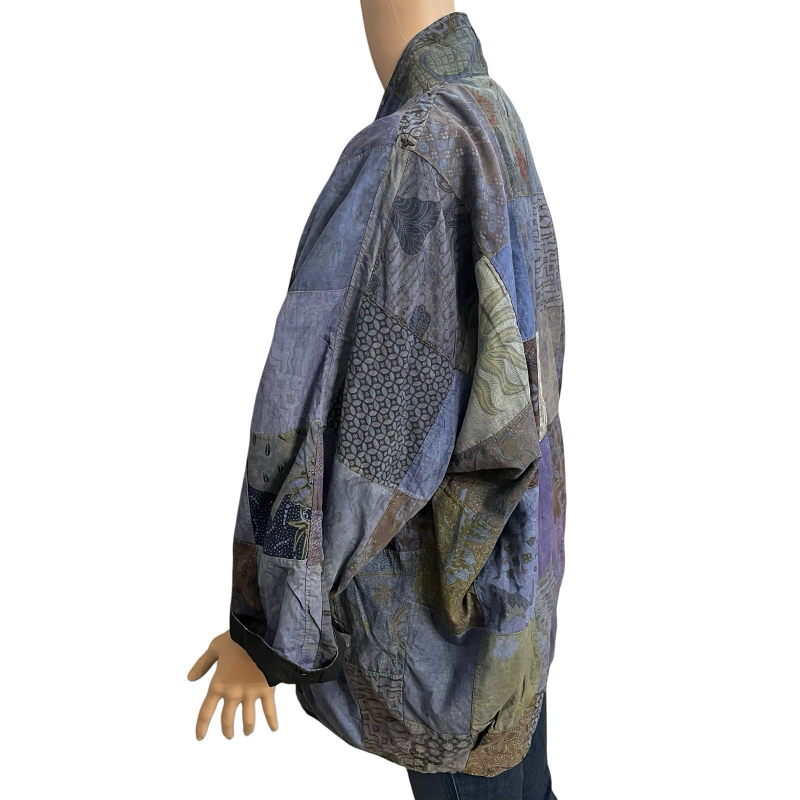 California Gecko Boho Patchwork Jacket Medium Bat… - image 2