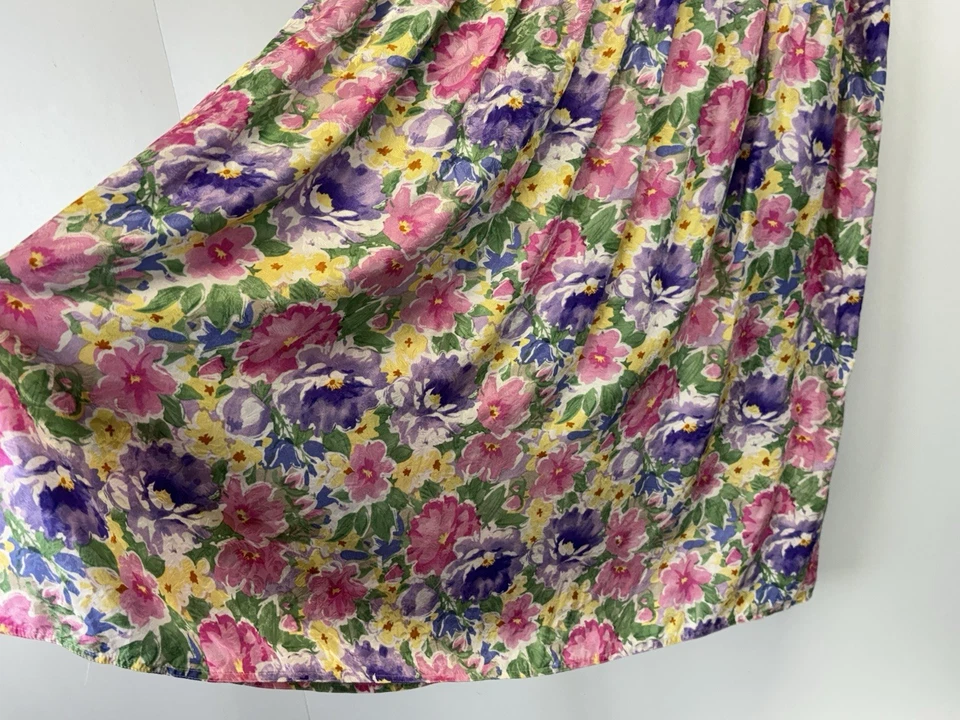 Falda midi de seda floral de colección talla 12 para mujer plisada fluida núcleo de cabaña suave niña Foto 3 de 4