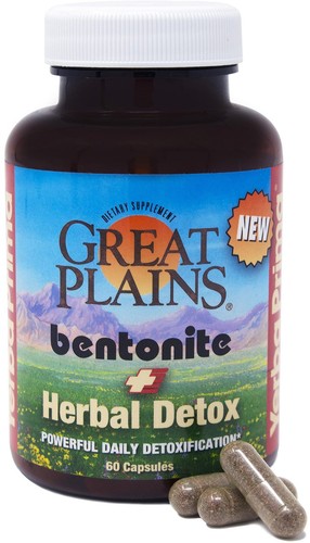 Yerba Prima Bentonit Tonerde Plus Kräuter Detox - 60 Veggie Kapseln - Natürliche C...