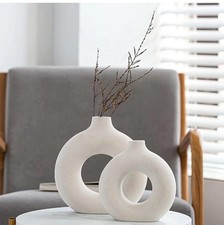 2 Vasi decorativi in ceramica, design moderno, per soggiorno, ufficio e tavolo.