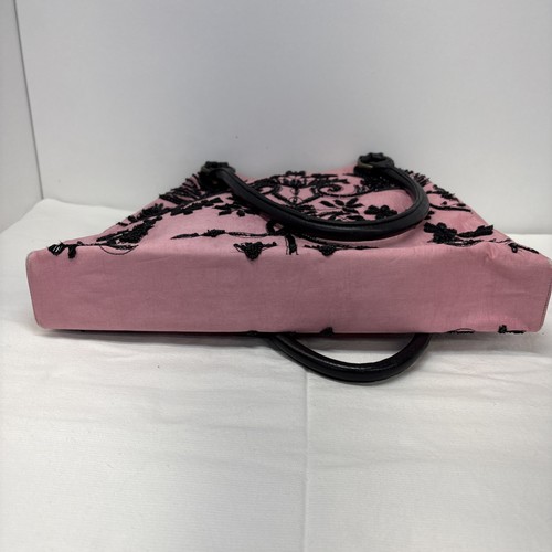 Vintage Christiana Pink & Black Beaded Handbag - Picture 10 of 23
