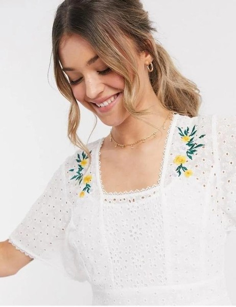 Women French Connection Blouse White Cotton XS