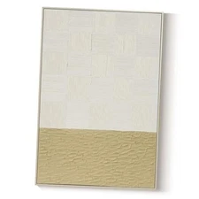  Hand Painted Abstract Oil Painting Textured Wall Art - White White&Abstract