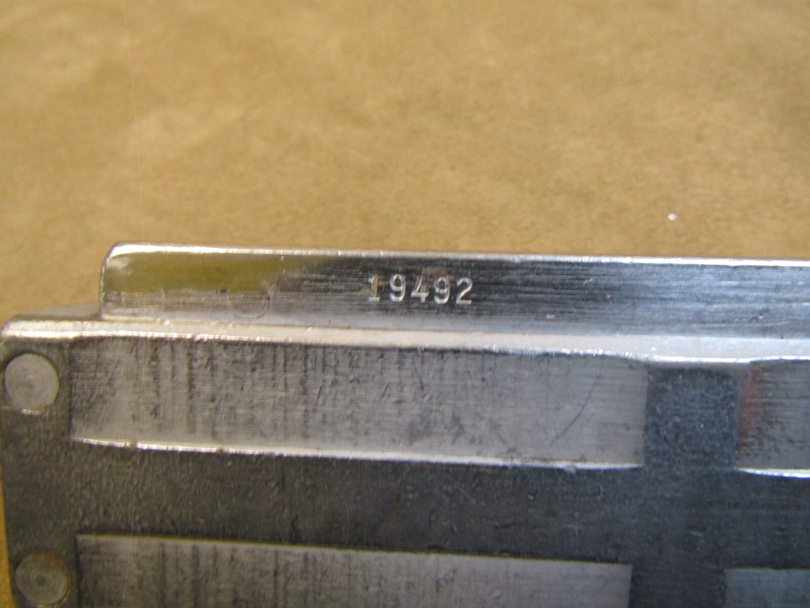 VINTAGE LUDLOW NO.19492 22 PICA TYPESETTING PRINTER PRINTING COMPOSING STICK