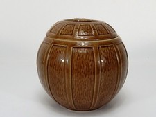 Vintage Round Stoneware Cookie Jar Made in USA