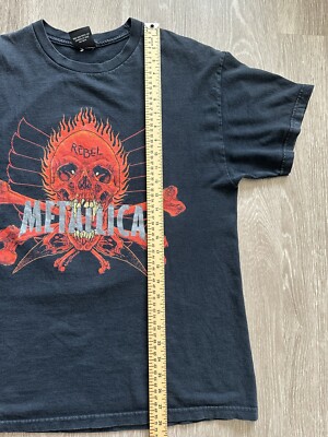 Vintage 1990s Metallica Pushead Rebel Skull Black Double Sided T