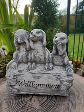 Erdmännchen Familie Willkommen Steinfiguren wetterfest Art.0004