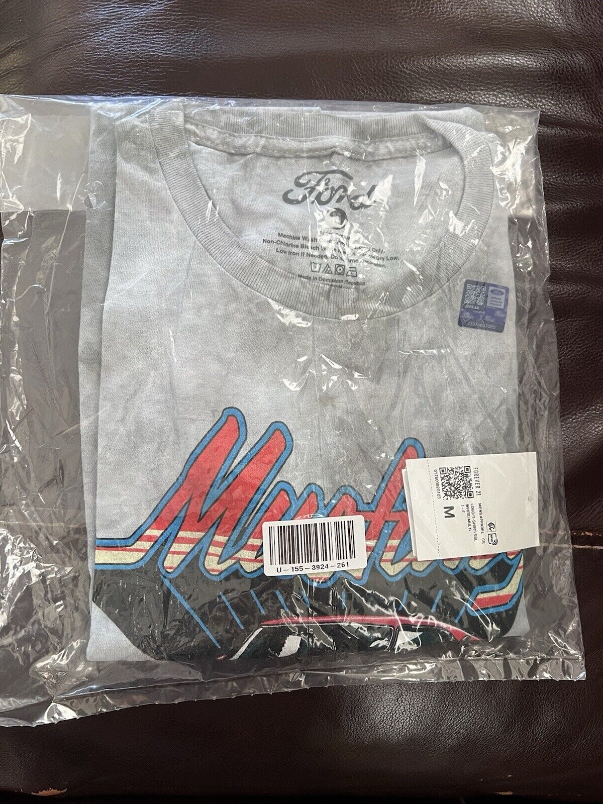 PONY T shirt uomo Ford Mustang United We Stang grigia tie dye taglia M ufficiale