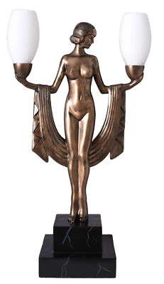 PALAZZO INT Tischlampe Art Deco Tischleuchte Frauenakt Bauhaus Lampe Vintage Nachttischlampe