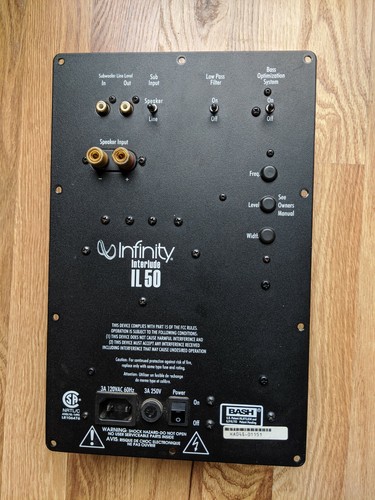Infinity Interlude IL50 Powered Subwoofer Amplifier Plate Repair Service