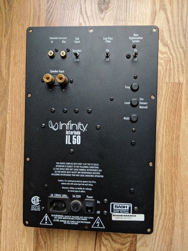 Infinity Interlude IL50 Powered Subwoofer Amplifier Plate Repair Service - Picture 1 of 2