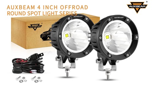 AUXBEAM Pair 4" INCH LED Work Lights Offroad Driving Fog Pods Pickup Truck SUV - Video 1 of 1