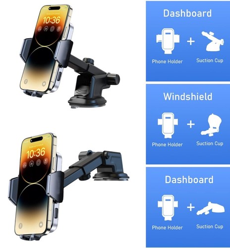 360° Universal Mount Holder Car Stand Windshield For Mobile Cell Phone GPS Hold - Photo 6/11