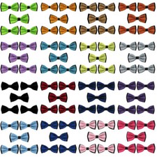 5 PCS Men Pre-tied Bow Tie Wedding Party Adjustable Business Satin Bowtie
