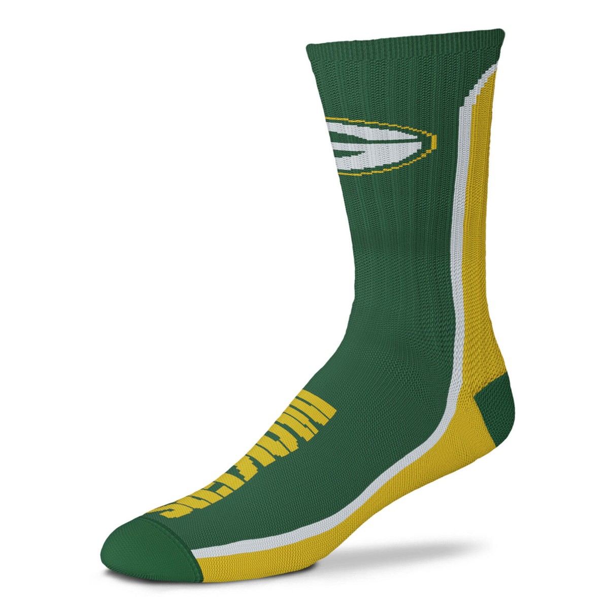 Green Bay Packers V-Curve Mens Large Crew Socks NFL Fits 10-13 Gift Cheese  Love