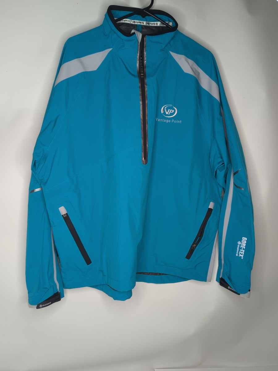 Sunice Jacket Mens XL Aqua Color Hurricane Golf Gore-Tex Quarter